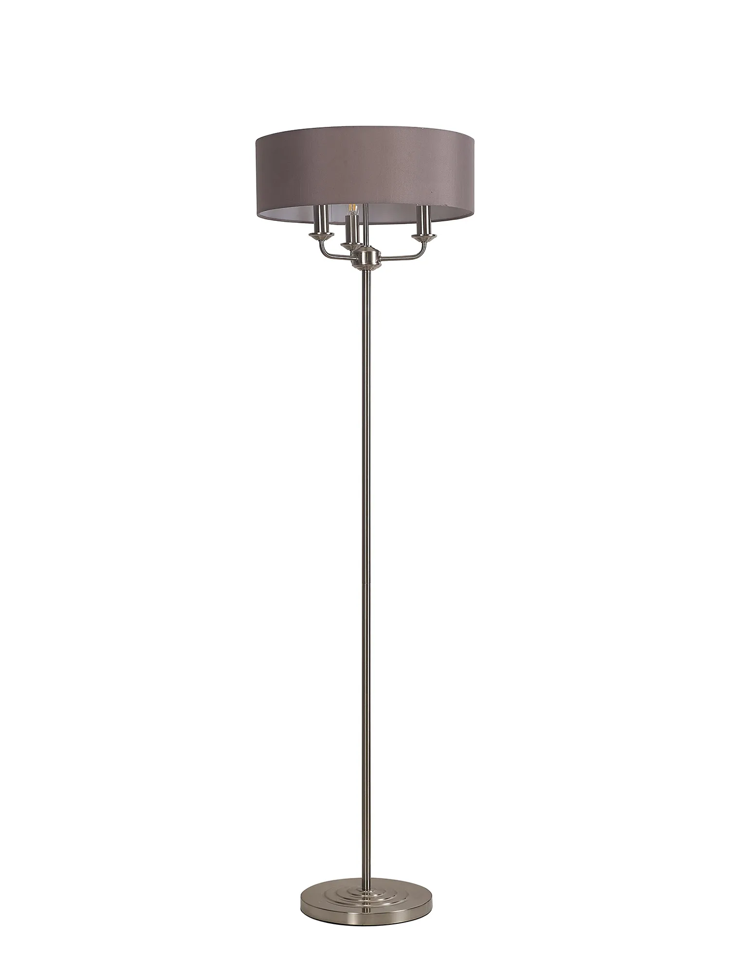 Banyan 45cm 3 Light Floor Lamp Satin Nickel, Grey DK0922  Deco Banyan SN GR